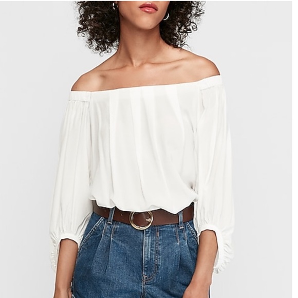 Express Tops - EXPRESS Off-Shoulder Long Sleeve Blouse